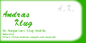 andras klug business card